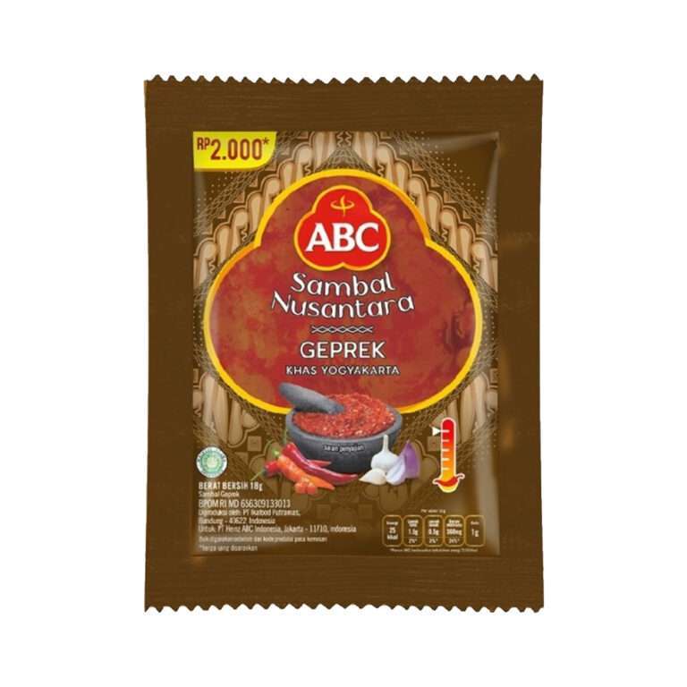 ABC Geprek Chili Sauce Sachet 18gr - ABC Sambal Geprek - Indonesian sambal - Sedap Food Group