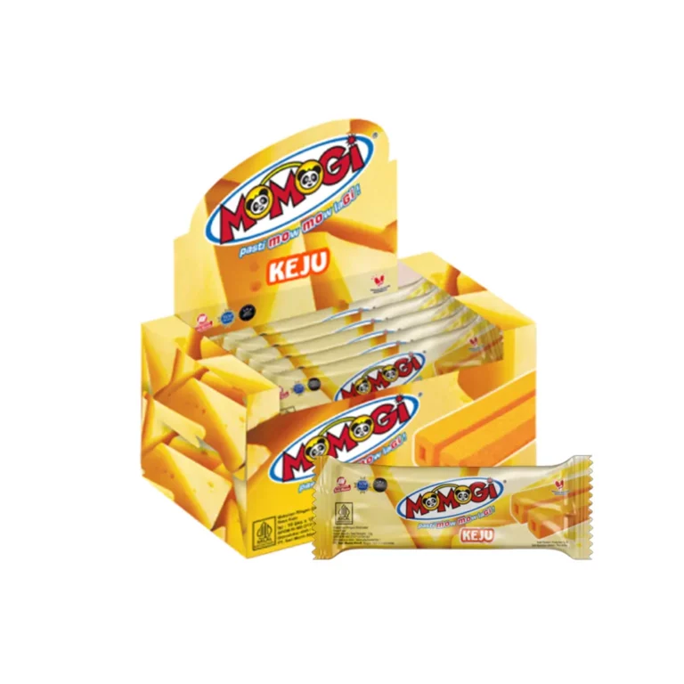 Momogi Cheese Flavor 0 x 12gr - Indonesian snacks - Sedap Food Group