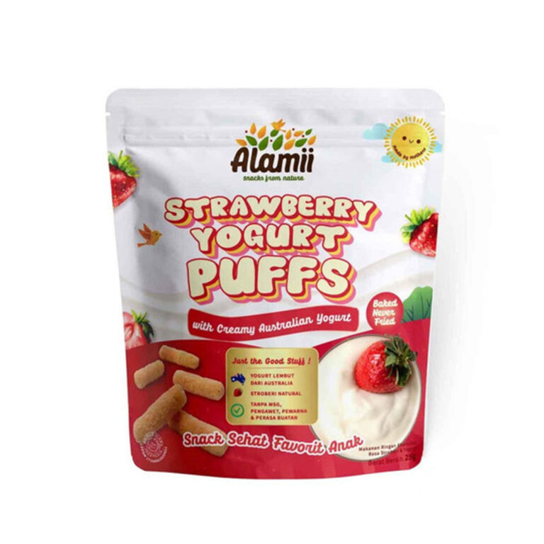 Alamii Strawberry Yogurt Puffs 25gr - Sedap Food Group