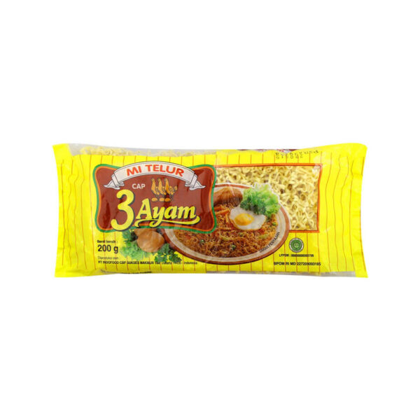 Indofood Mie Telur Cap Tiga Ayam Kuning 200gr - Sedap Food Group