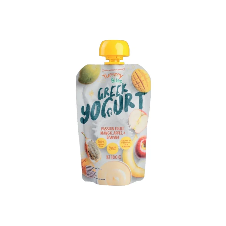 Yummy Bites Greek Yoghurt PassionFruit, Manggo, Apple & Banana 100gr